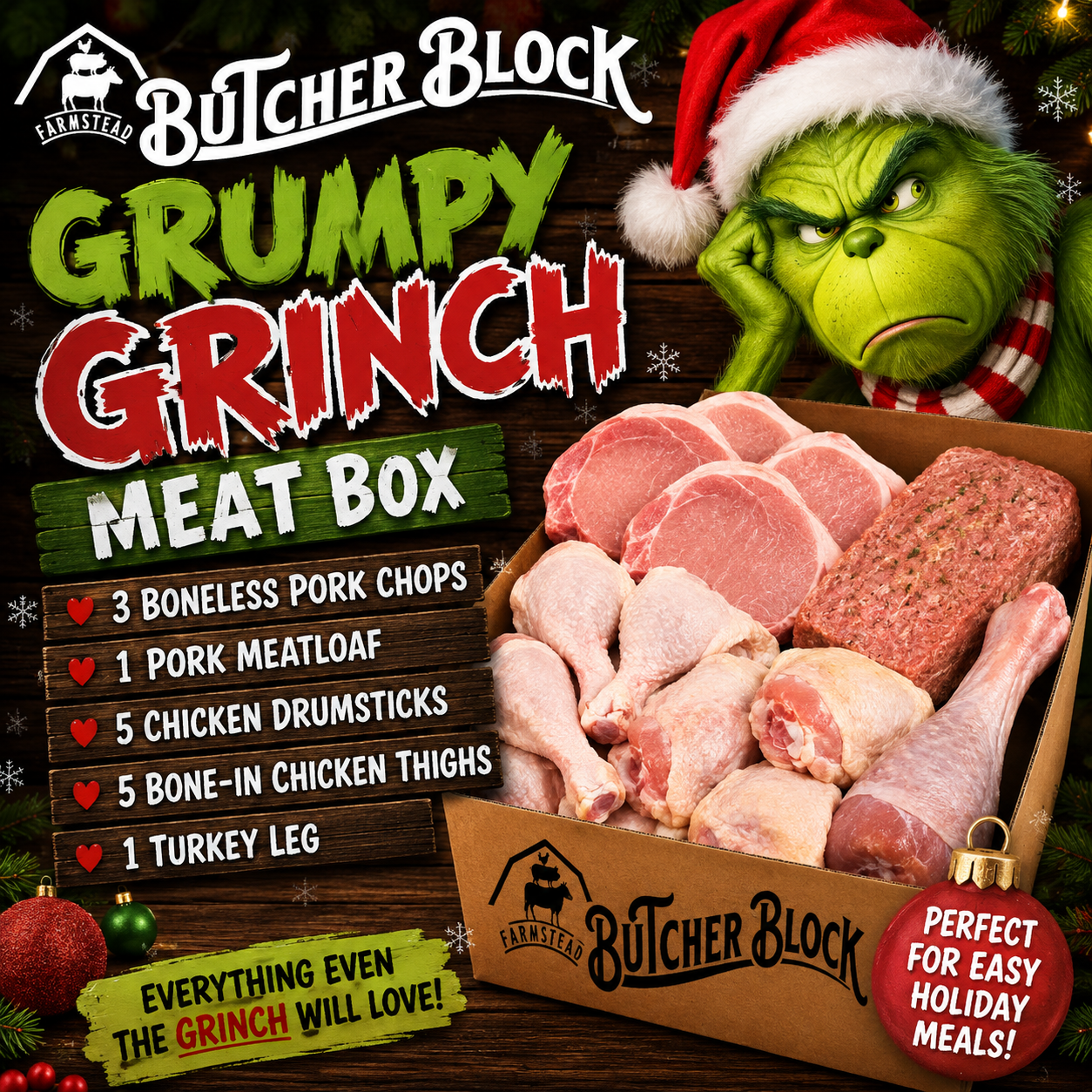 Grumpy Grinch Meat Box